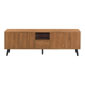 Fernsehtisch Hedemora 140x30x45,5 cm Dunkler Holzton en.casa