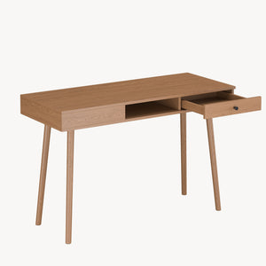 Schreibtisch Habo mit Ablage und Schublade 75x115x48 cm Walnussoptik [en.casa]