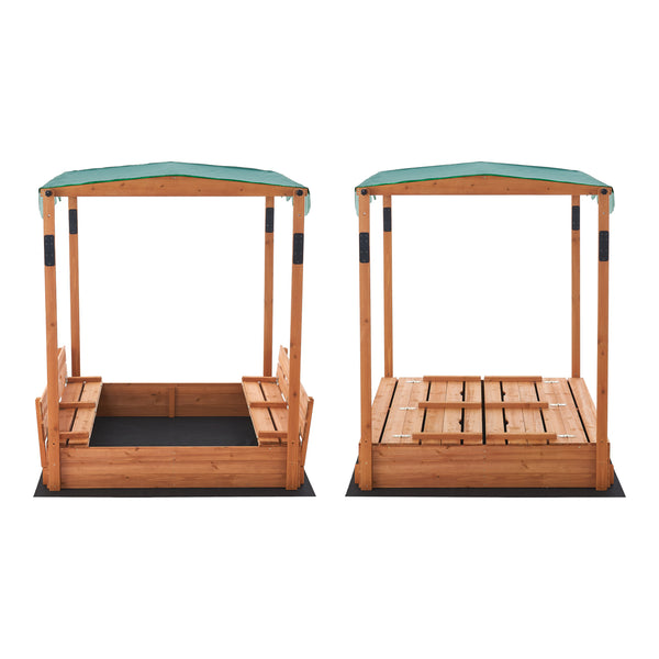 Sandkasten Pitsunda mit höhenverstellbarem Dach 145x118x118cm [en.casa]