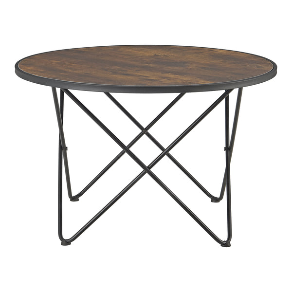 Couchtisch Goskamark 80x50 cm Stahlgestell Dunkler Holzton [en.casa]