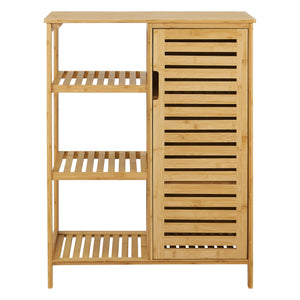 Badezimmerschrank Vetlanda Bambus 87x66x33 cm [en.casa]