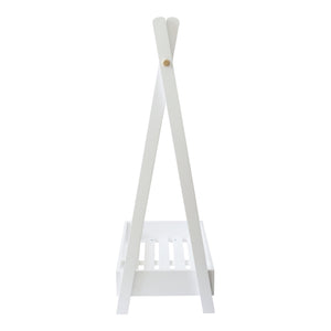 Kinder-Garderobe Laxe 126x73x43 cm Weiß/Natur [en.casa]