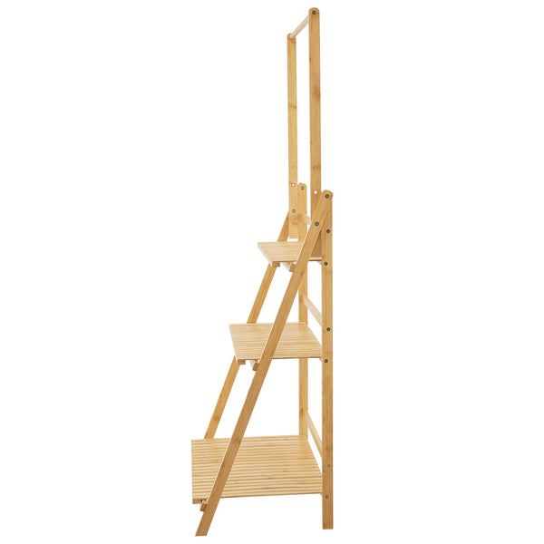 Pflanzenleiter Brändö 3-Ebenen 144 x 70 x 39,5 cm Bambus  [en.casa]