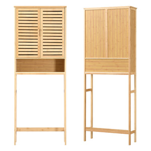 Toilettenschrank Geta 170 x 66 x 23 cm Bambus [en.casa]
