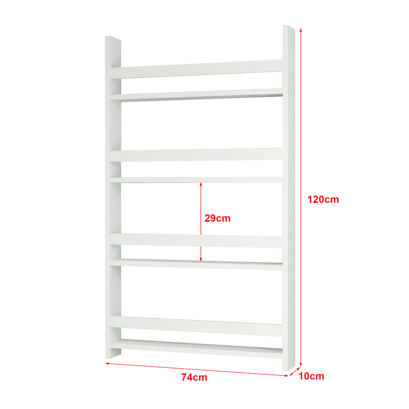 Maßskizze Kinderregal Sotenäs 120x74x10cm Weiß [en.casa]