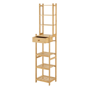 Standregal Siilinjärvi aus Bambus 163 x 33 x 28 cm bis 5 kg Natur [en.casa]