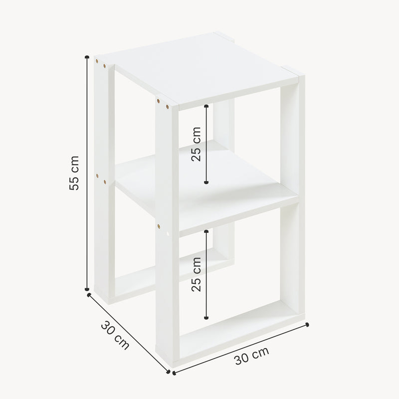 Maßskizze Beistelltisch Thyholm 55x30x30 cm Weiß [en.casa]