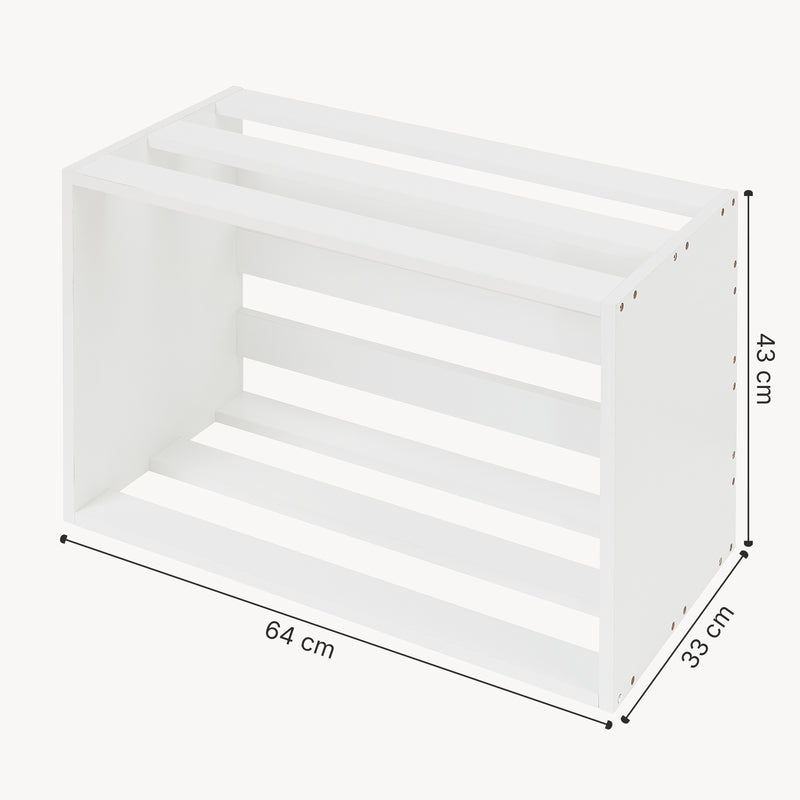 Maßskizze Beistelltisch Rønde 43x64x33 cm Weiß [en.casa]