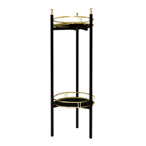 Blumenständer Oulainen 79x28x28cm Schwarz/Gold [en.casa]