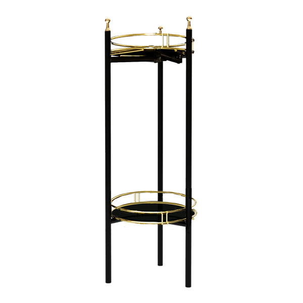 Blumenständer Oulainen 79x28x28cm Schwarz/Gold [en.casa]