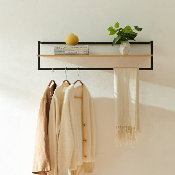 Wandgarderobe Evje 80x30x20 cm Eicheoptik/Schwarz [en.casa]