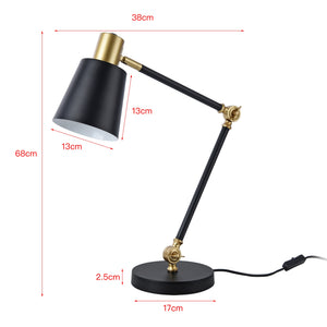 Tischleuchte Abergele Schwarz / Goldfarben [lux.pro]