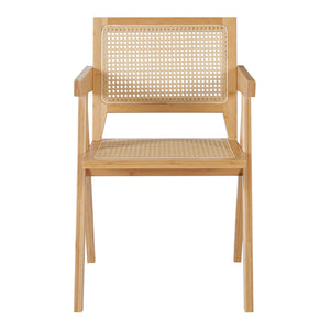 Esszimmerstuhl Asikkala 79x50x50cm Bambus/Rattanoptik [en.casa]