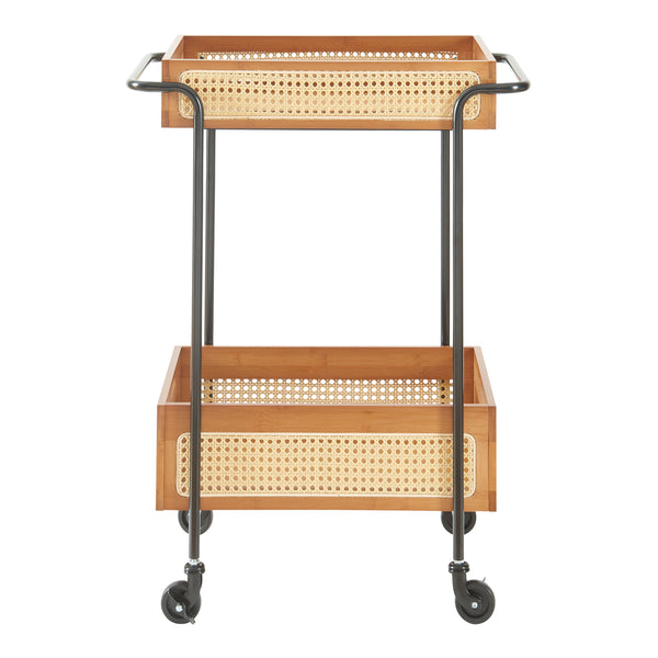 Servierwagen Tervola 81x61x39 cm Rattanoptik [en.casa]