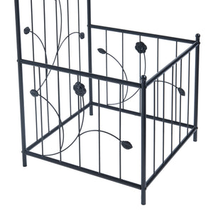 Rosenbogen Barisciano mit 2 Blumenkästen Schwarz [casa.pro]