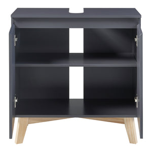 Waschbeckenunterschrank Overath 60x60x30cm Grau [en.casa]