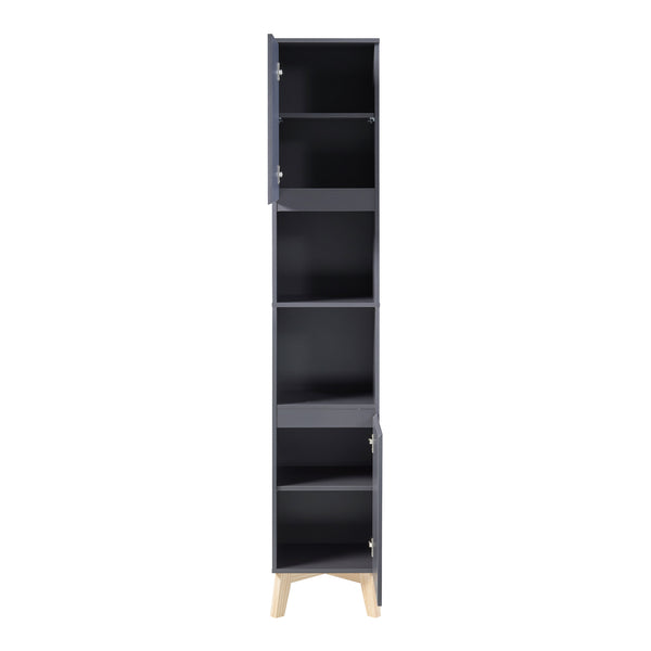 Hochschrank Overath 160x30x30cm Grau [en.casa]