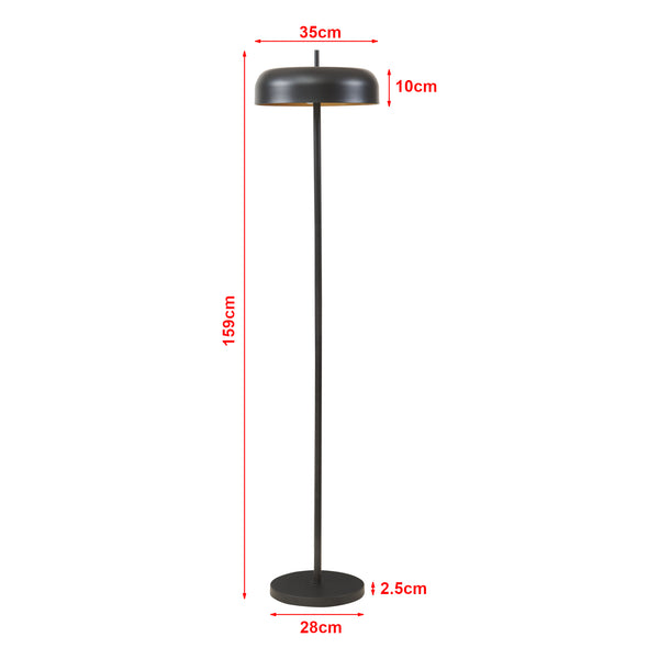 Stehleuchte Barton 2-flammig Metall 159 cm Schwarz [lux.pro]