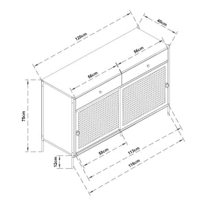 Fernsehschrank Tysnes 120x40x75 cm Eiche/Schwarz [en.casa]