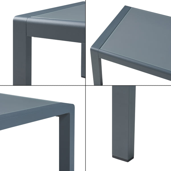 Outdoor-Couchtisch Avise Aluminium Glas Anthrazit [casa.pro]