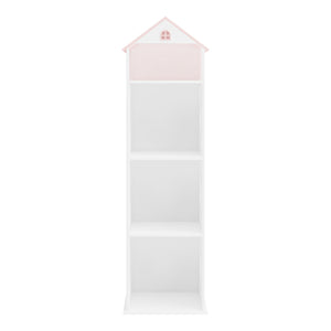 Kinderregal Vipsali 140x40x35 cm Weiß/Rosa [en.casa]