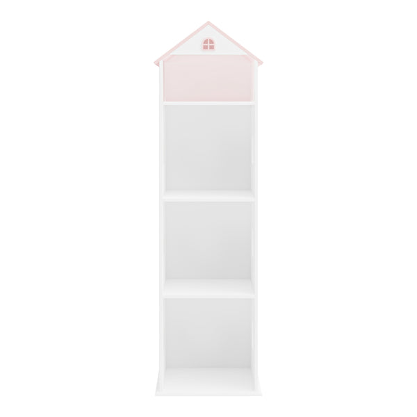 Kinderregal Vipsali 140x40x35 cm Weiß/Rosa [en.casa]