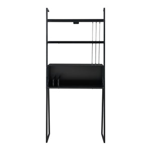 Schreibtisch Storfjord mit Leiterregal 184x80x40cm Schwarz [en.casa]