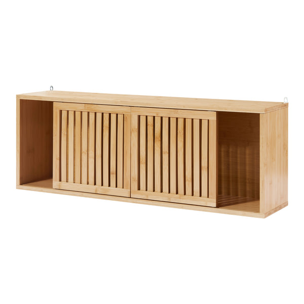 Wandregal Ypäjä 93x20x33 cm Bambus [en.casa]