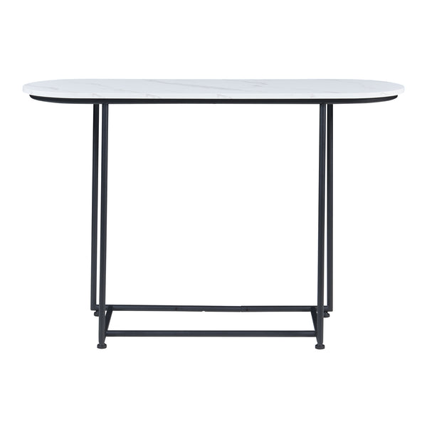 Konsolentisch Nordfron 120x40x75 cm Marmor, weiß [en.casa]