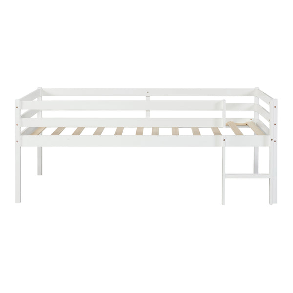 Kinderbett Siikalatva mit Matratze 90x200cm Weiß [en.casa]