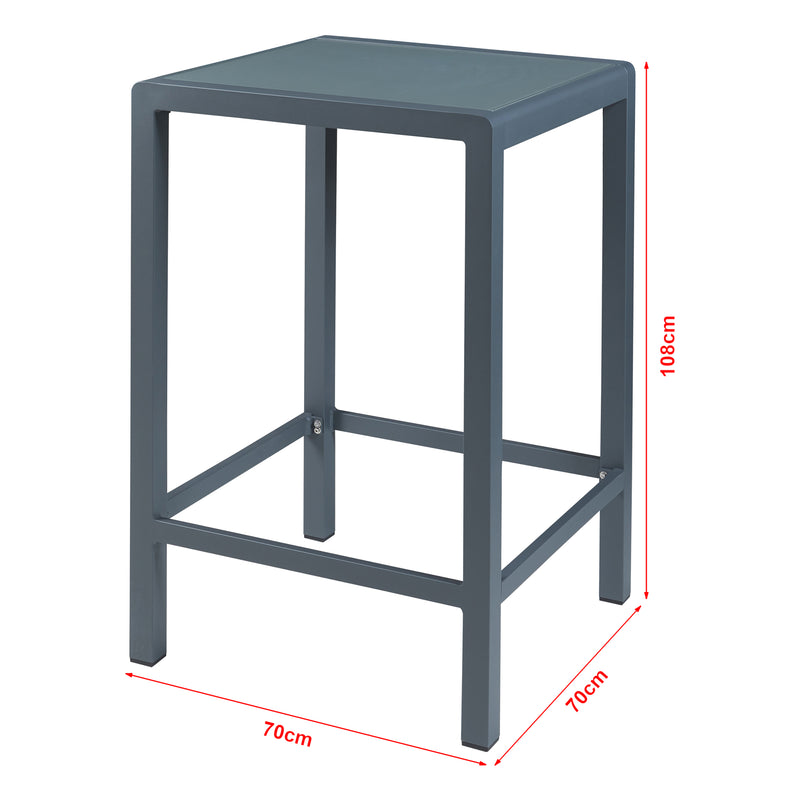 Maßskizze Bartischset Avise 3-tlg. Aluminium [casa.pro]