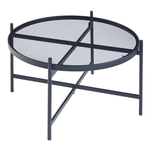 Couchtischset Lier 2-tlg. Glasplatte Schwarz [en.casa]