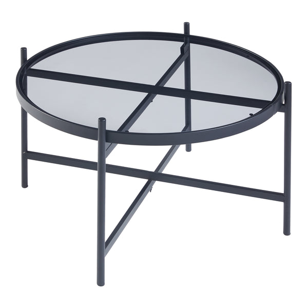 Couchtischset Lier 2-tlg. Glasplatte Schwarz [en.casa]