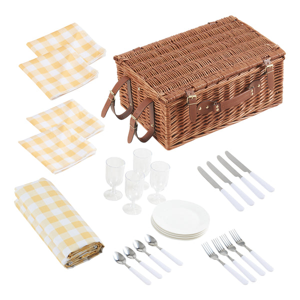 Picknickkorb Brindisi für 4 Personen Komplettset [casa.pro]