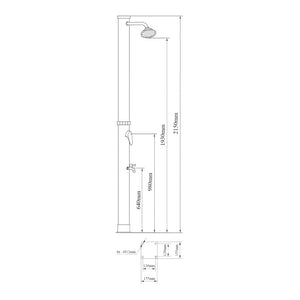 Solardusche Frerievn mit Fußdusche 215 cm 18L  [casa.pro]