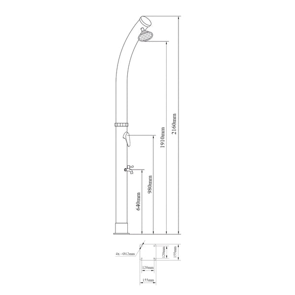 Solardusche Kebomi 216 cm 18 L [casa.pro]
