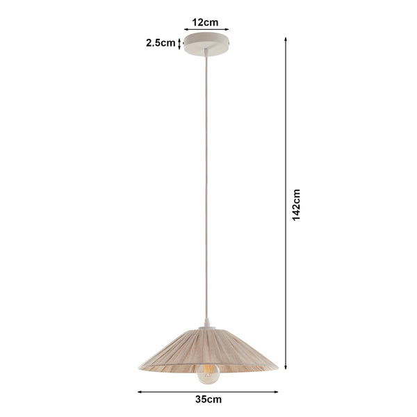 Hängeleuchte Bridge Weiß/Beige [lux.pro]