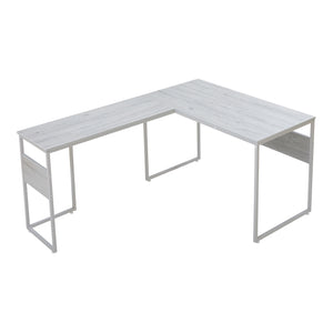Schreibtisch Karlstang L-förmig 166x120x75 cm Hellgrau [en.casa]