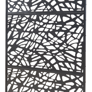 Indoor Trennwand Poskind Stahl 200x100x50 cm Schwarz [casa.pro]