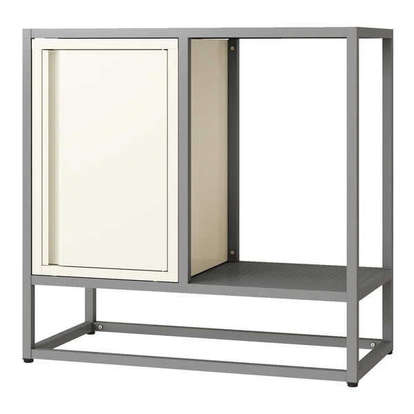 Sideboard Burlöv Stahl 70x72x35 cm Grau/Weiß [en.casa]