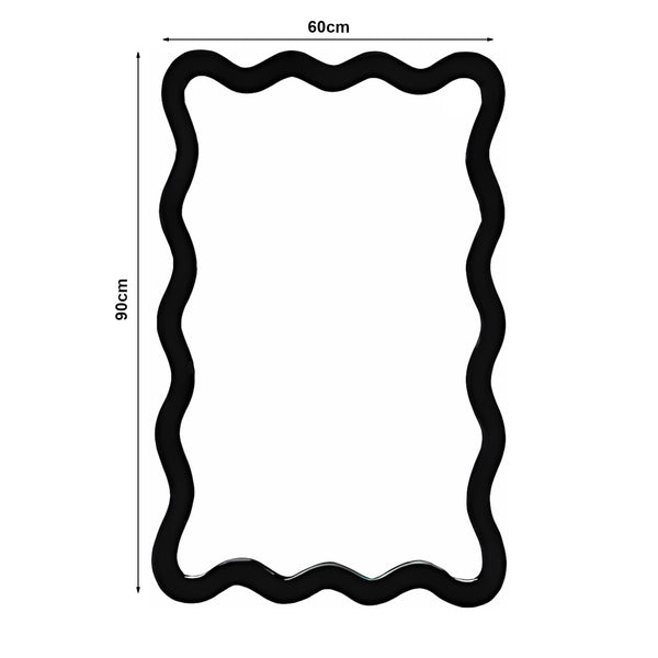Wandspiegel Koster 90x60 cm Schwarz [en.casa]