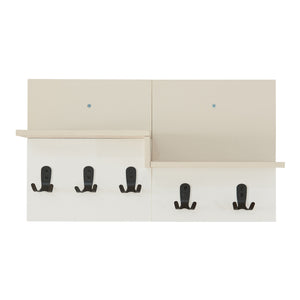 Wandgarderobe Botaruvn mit 2 Ablagen 34x59x13 cm Beige/Weiß [en.casa]