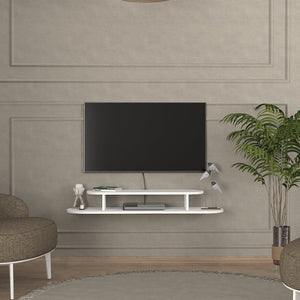 TV-Lowboard hängend Targema 120x30x16 cm Weiß [en.casa]