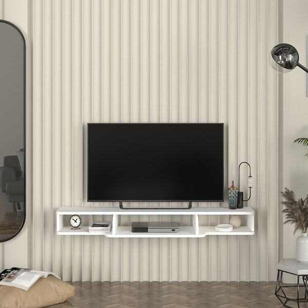 TV-Lowboard hängend Aar 135x30x16 cm Weiß [en.casa]