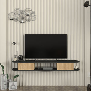 TV-Lowboard hängend Nyskiri 150x35x19 cm Anthrazit/Eicheoptik [en.casa]