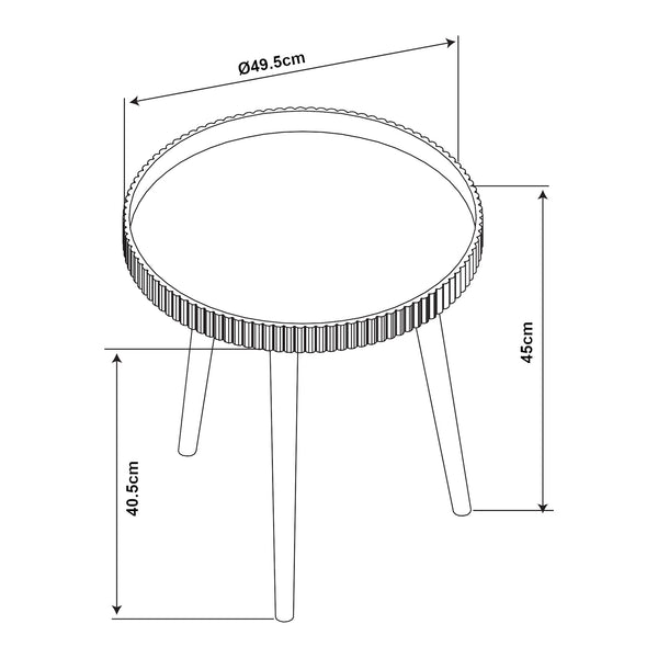 Beistelltisch Bongard Ø50x45 cm Weiß [en.casa]