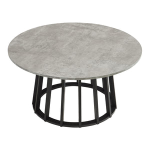 Couchtisch Buzzard Ø90x45 cm Schwarz/Betonoptik [en.casa]