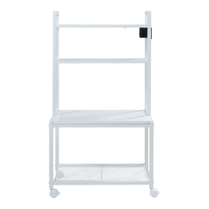 Rollbarer Druckertisch Svanaldsvipp 100x55x38 cm cm Weiß [en.casa]