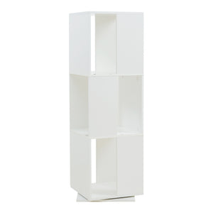 Drehbares Bücherregal Fjelmarirg 109x34x34 cm Weiß [en.casa]