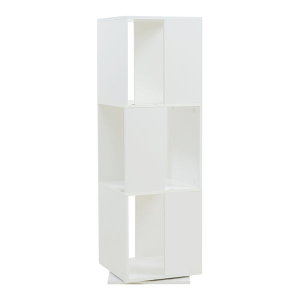 Drehbares Bücherregal Fjelmarirg 109x34x34 cm Weiß [en.casa]